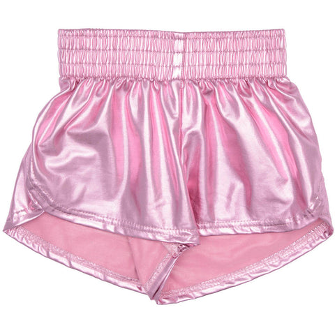 Light Pink Metallic Shorts