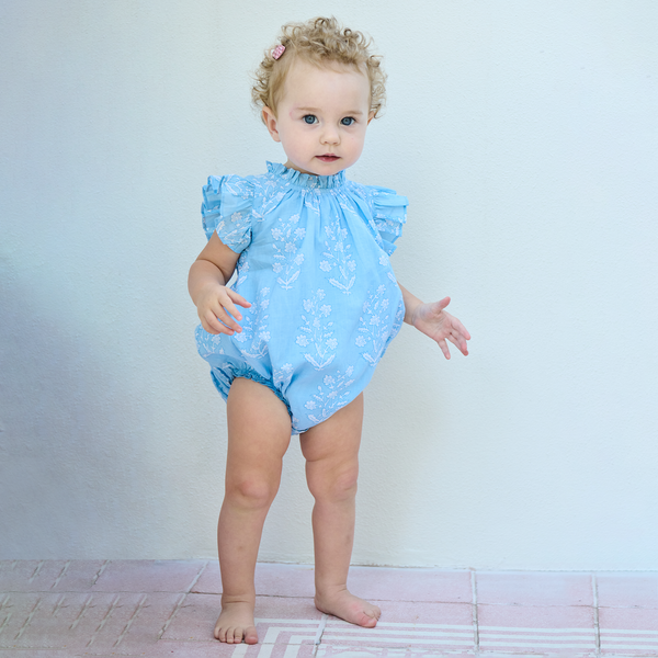 Blue Dewdrop Block Print Harper Bubble