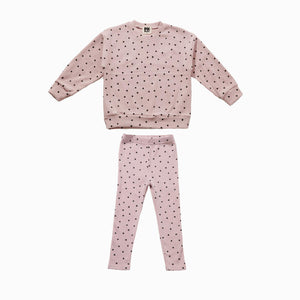 Pink Heart Alice Sweatshirt Set