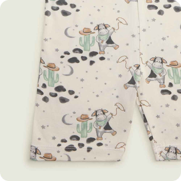 Warmies Black and White Cow Shorties Pajamas