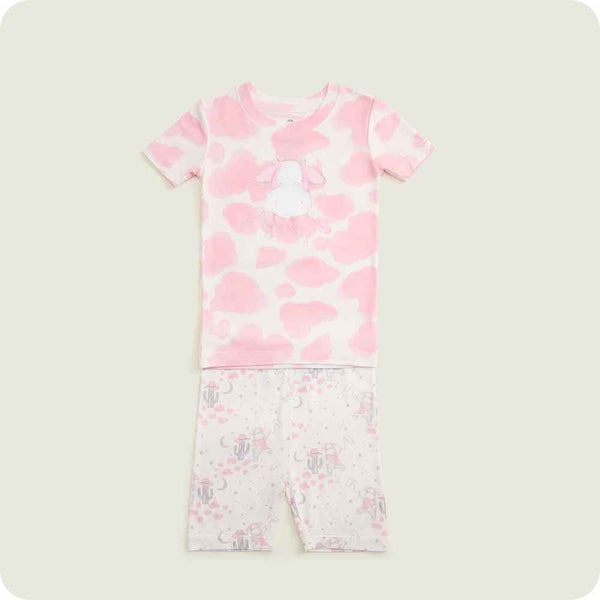 Warmies Strawberry Cow Shorties Pajamas