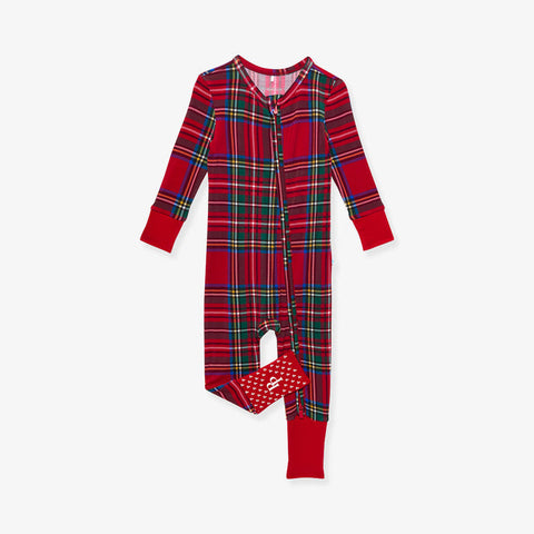 Red Tartan Plaid Convertible Romper