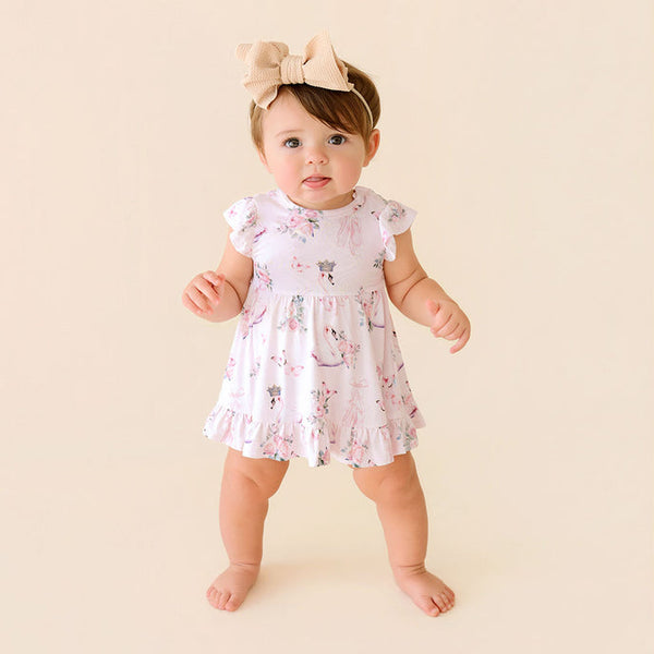 Pirouette Ruffled Twirl Bodysuit Dress