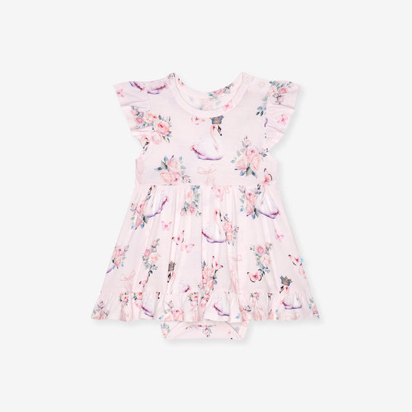 Pirouette Ruffled Twirl Bodysuit Dress