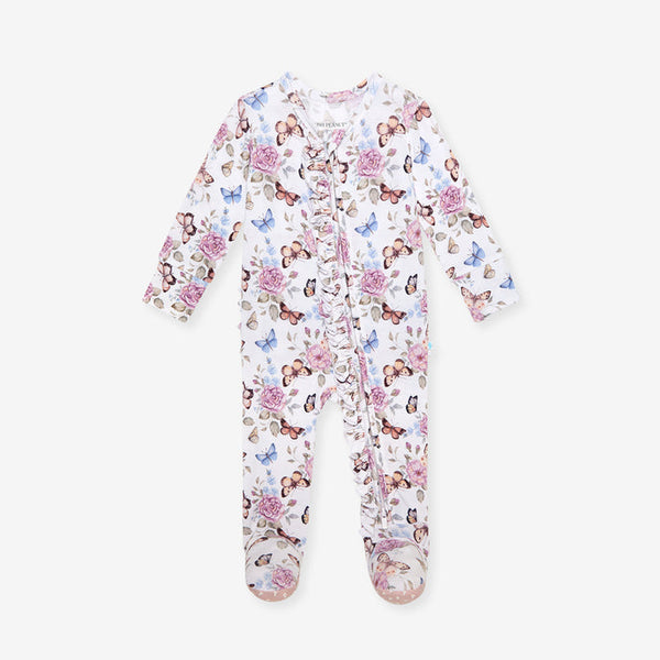 Mariselle Footie Ruffled Zippered One Piece