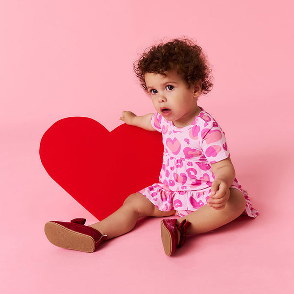 Ruffled Twirl Bodysuit Dress - Love Leopard