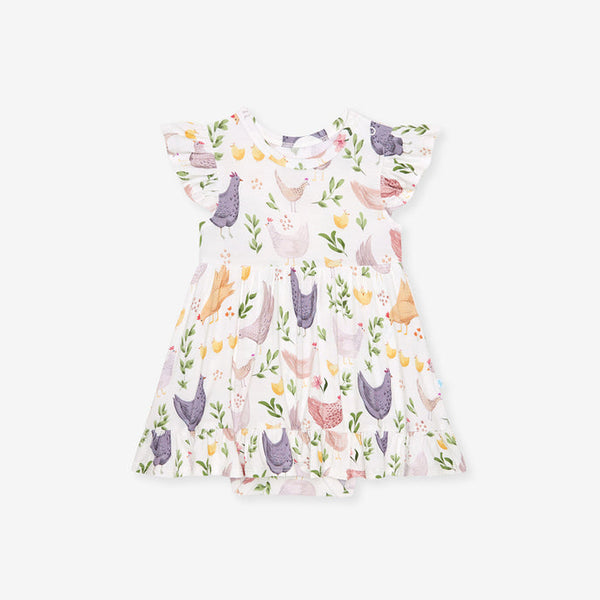 Jo Ruffled Twirl Bodysuit Dress