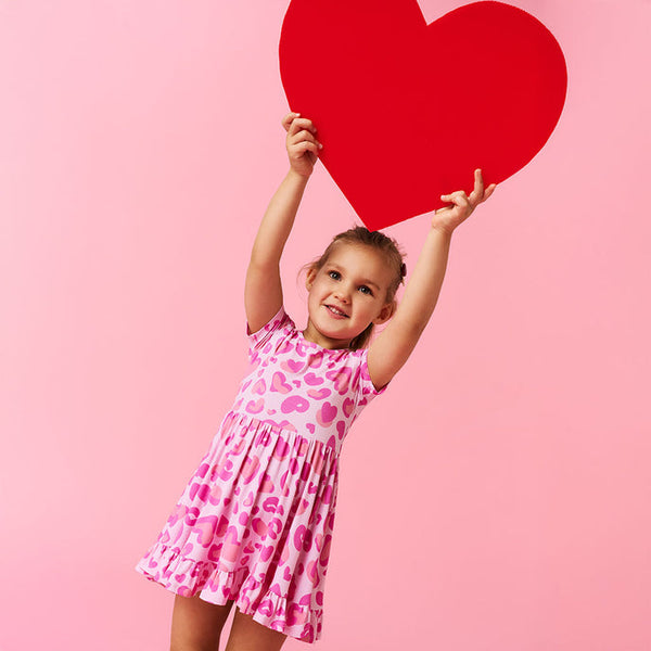 Ruffled Twirl Dress - Love Leopard