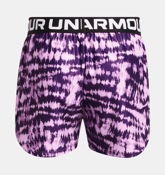 UA Play Up Printed Shorts-Purple Ace