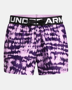 UA Play Up Printed Shorts-Purple Ace