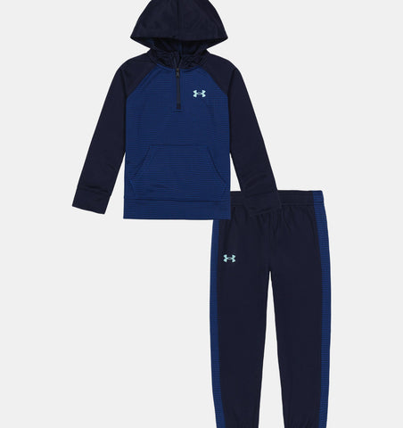 UA Grid Fleece ¼ Zip Hoodie Set-Midnight Navy