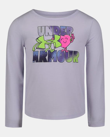 Girls UA Logo Heart Long Sleeve