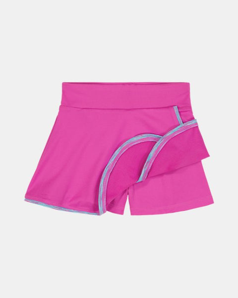 Fluo Fuchsia Wrap Skort Set