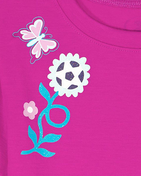 Fluo Fuchsia Flower Sports Short Set