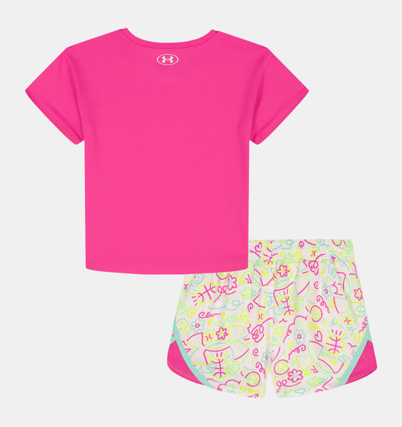 Pink Rave Neon Sports Short Set