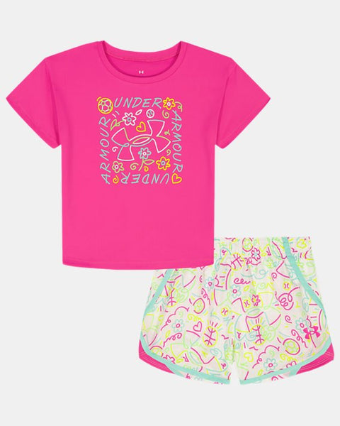 Pink Rave Neon Sports Short Set