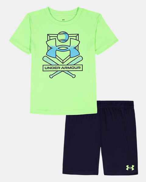 Lumos Lime Baseball Logo Short Set