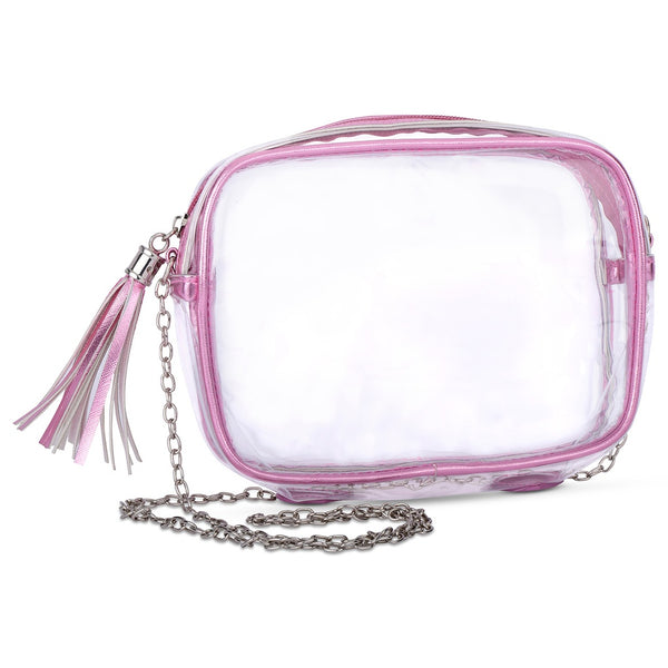 IS Pink Metallic Clear Crossbody