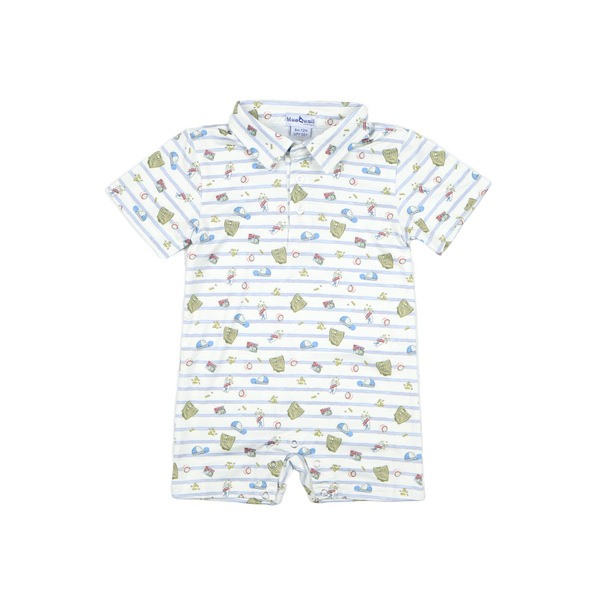 7th Inning Stretch Polo Short Sleeve Romper