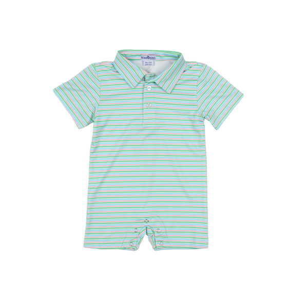 Sherbet Stripe Polo Short Sleeve Romper