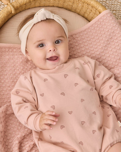 Crewneck Bubble Romper Hearts