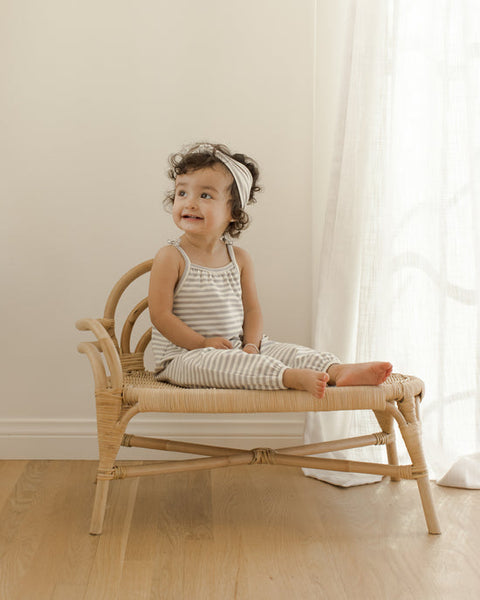 Smocked Jumpsuit-Periwinkle Stripe