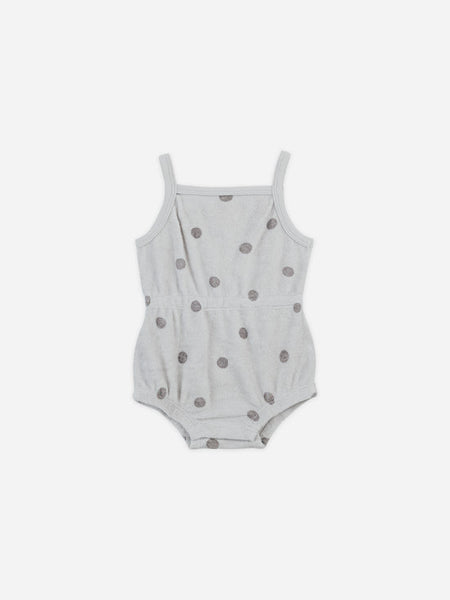 Terry Cinch Romper-Polka Dot