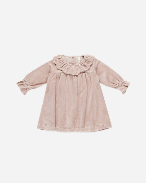 Velour Baby Dress-Blush