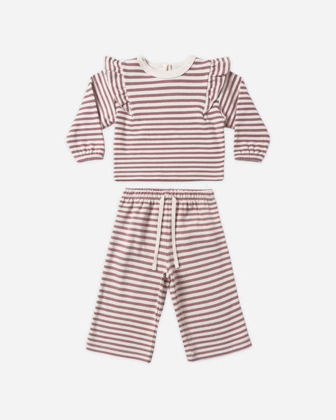 Ruffle Cozy Set Mulberry Stripe