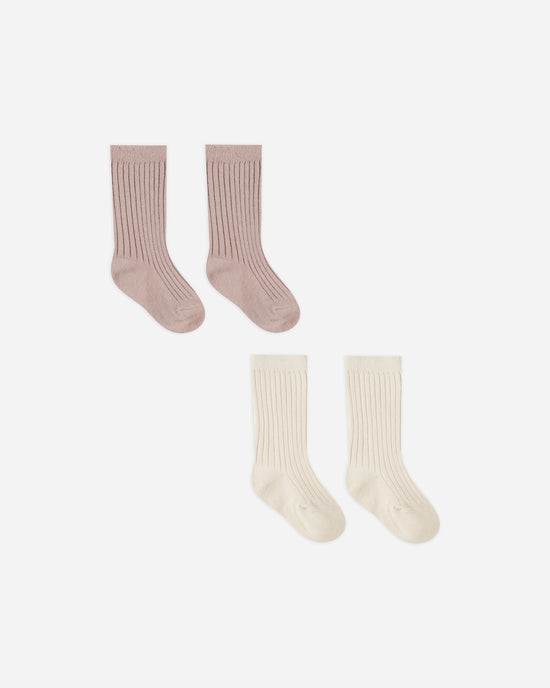 Mauve/Natural Sock Set