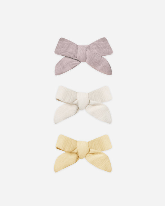 Bow W. Clip, Set Of 3 || Lavender, Natural, Lemon