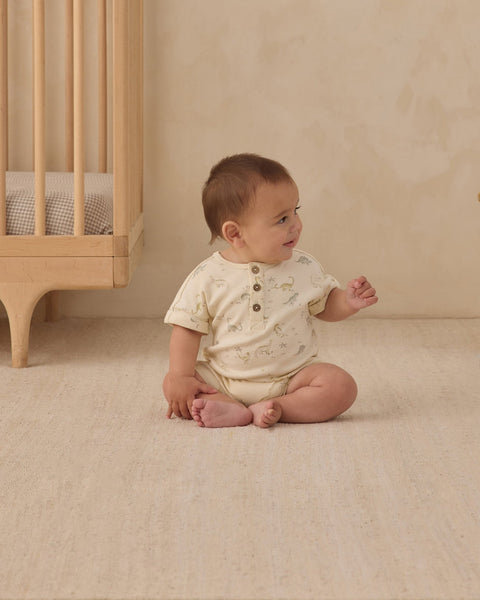 Quincy Mae Short Sleeve One Piece - Dinosaur