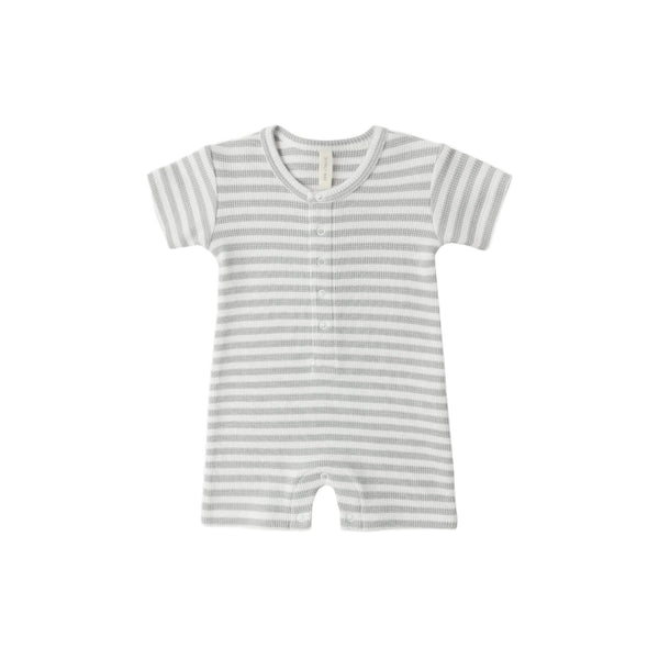 Waffle Snap Romper Sage Stripe
