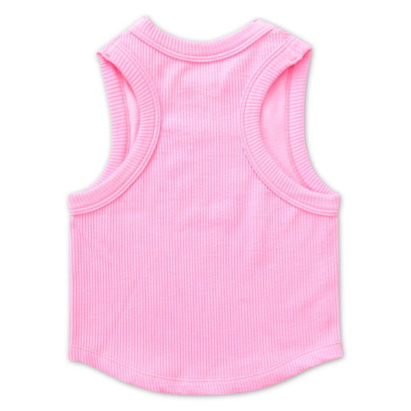 Rose Cropped Ribbed Racerback Tank Top