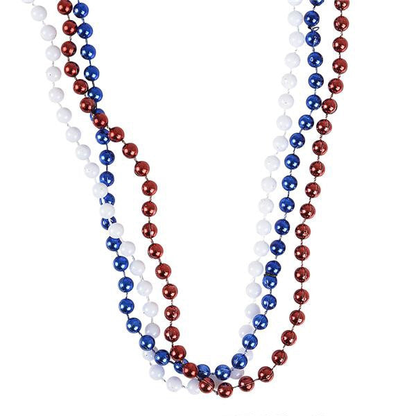 33" 7mm Patriotic Beads - Set of 12