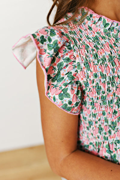 Berry Fields Smocked Dress