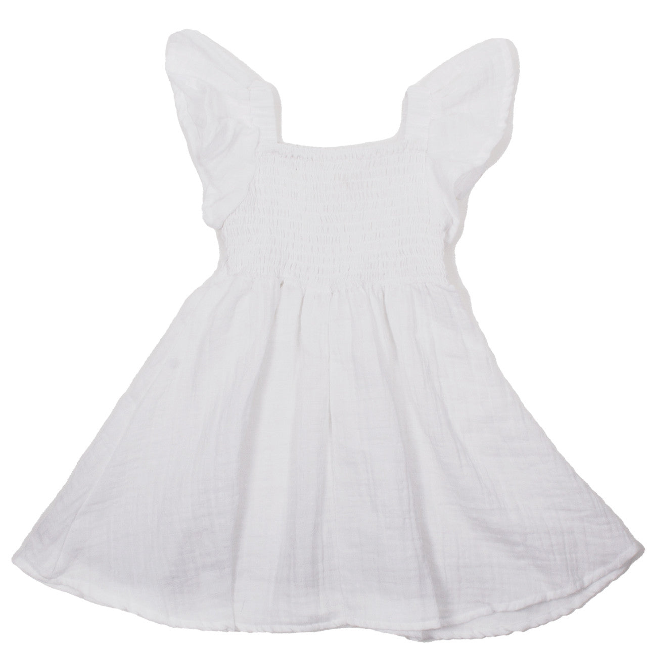 White Smocked Gauze Dress/Cover Up