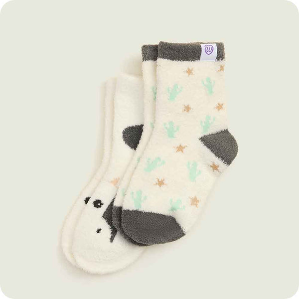 Warmies Black and White Cow Kids Sock Set