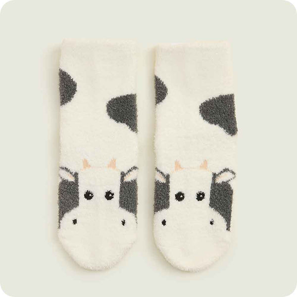 Warmies Black and White Cow Kids Sock Set