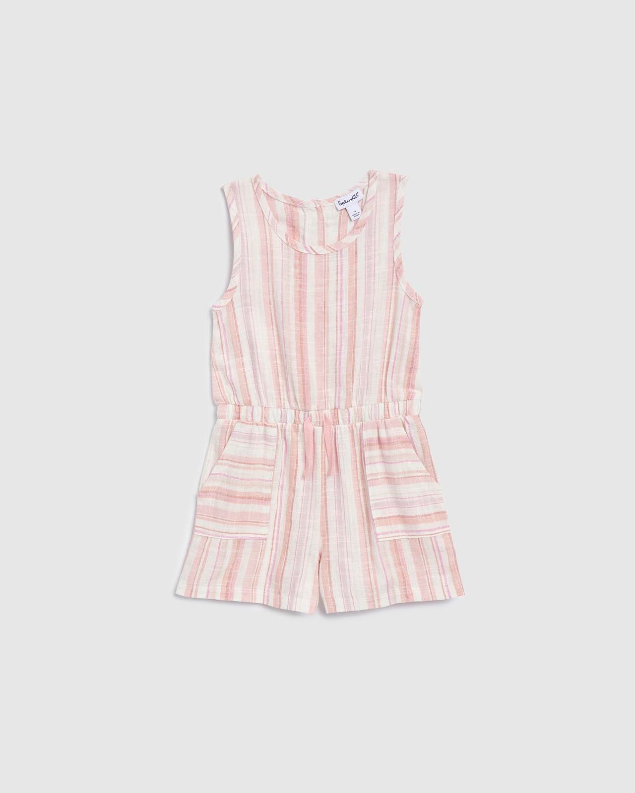 Linen Blend Striped Romper