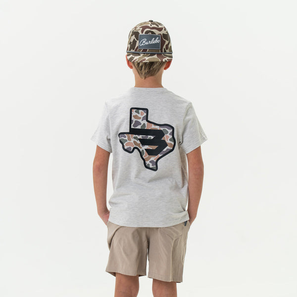 Texas Camo Flying B Logo - Heather Ash Grey