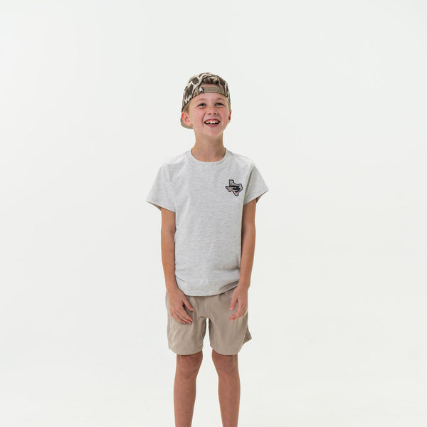 Texas Camo Flying B Logo - Heather Ash Grey