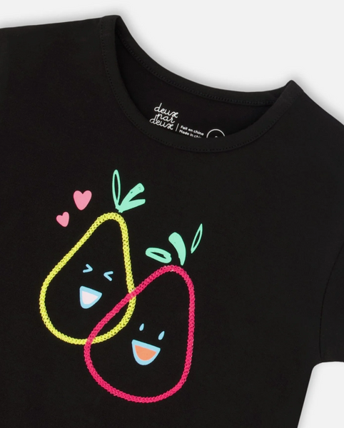 Fruit Print Jersey Tee Black