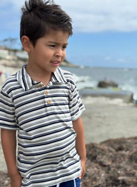 SHIPPING NAVY MULTI STRIPE Polo