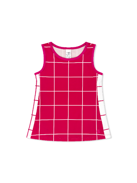 Nicole Tank - Power Pink Windowpane