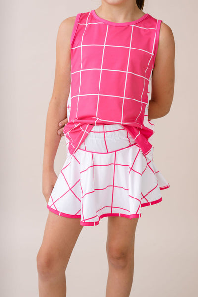 Nicole Tank - Power Pink Windowpane