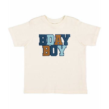 Birthday Boy Patch Short Sleeve T-Shirt-Natural