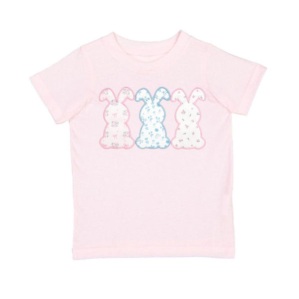 Floral Bunny Patch Easter Short Sleeve T-Shirt - Ballet