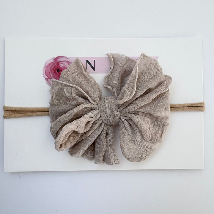 Skinny Mini Ruffled Headband-Champagne