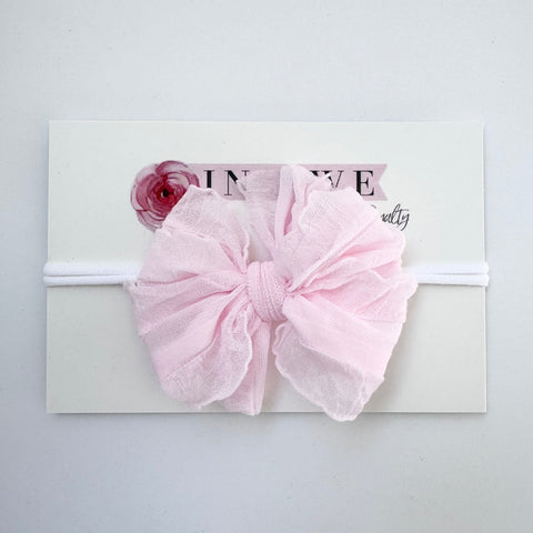 Skinny Mini Ruffled Headband-Perfect PInk